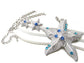 Large Starfish with Blue Crystals Pendant Necklance and Earrings Set - Silver Insanity