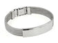 Stainless Steel Engraveable Wire Cable Bangle Bracelet - Silver Insanity