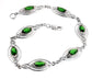 Sterling Silver Green Glass Celtic Knot 7.5" Bracelet - Silver Insanity
