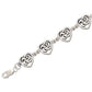 Celtic Trinity Knot Heart Link Bracelet, 7.5" Nickel-Free Sterling Silver - Silver Insanity