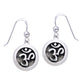OM or Aum Hindu Yoga Symbol Sterling Silver Round Hook Earrings - Silver Insanity