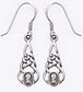 Sterling Silver Celtic Knot Green Meteor Rock Earrings - Silver Insanity