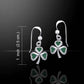 Green Enameled Irish Shamrock or Clover Sterling Silver Hook Earrings - Silver Insanity