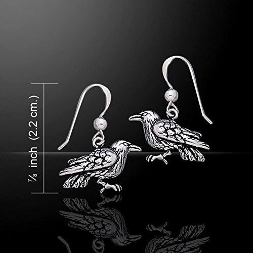 The Black Raven Sterling Silver Dark Birds of Beauty Hook Earrings - Silver Insanity