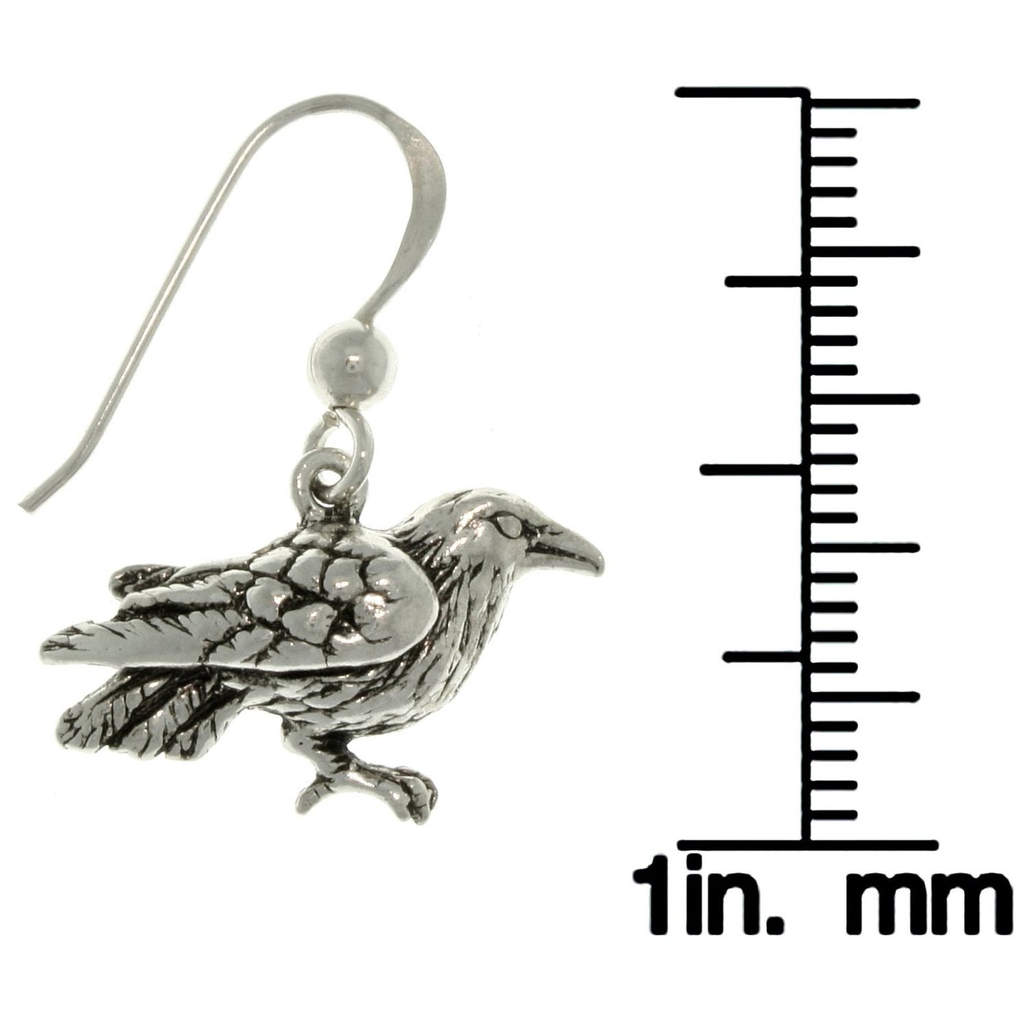 The Black Raven Sterling Silver Dark Birds of Beauty Hook Earrings - Silver Insanity