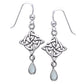 Sterling Silver Celtic Knot Rainbow Moonstone Earrings - Silver Insanity