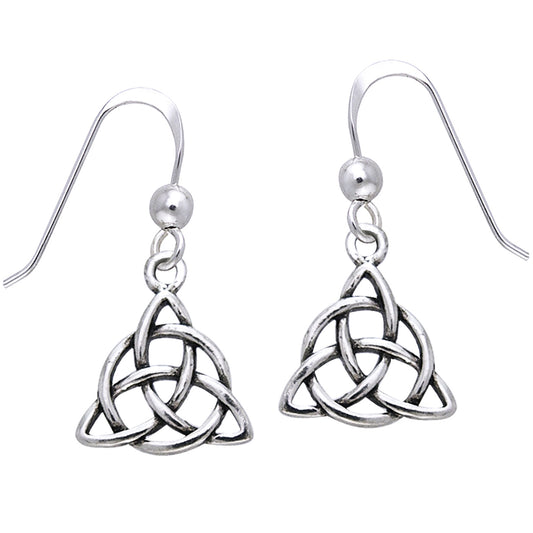 Celtic Triquetra Knot Triangle Sterling Silver Earrings - Silver Insanity