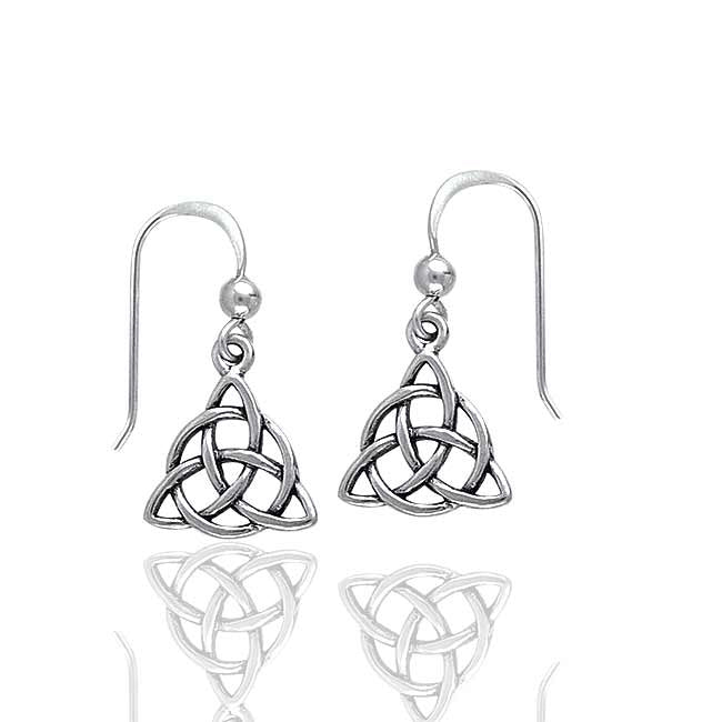 Celtic Triquetra Knot Triangle Sterling Silver Earrings - Silver Insanity