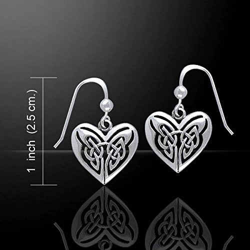 Celtic Knot Eternal Heart Sterling Silver Hook Earrings - Silver Insanity