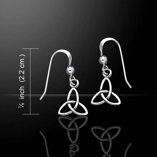 Small Celtic Trinity Knot Symbol Sterling Silver Hook Earrings - Silver Insanity