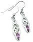 Interlacing Celtic Knot Hook Earrings with Sterling Silver and Marquise Amethyst - Silver Insanity