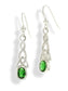 Sterling Silver Celtic Knot Emerald-Green Glass Gemstone Hook Earrings - Silver Insanity