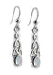 Sterling Silver Celtic Knot and Genuine Rainbow Moonstone Hook Earrings - Silver Insanity
