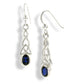 Sterling Silver Celtic Knot and Created Blue Sapphire Hook Earrings - Silver Insanity