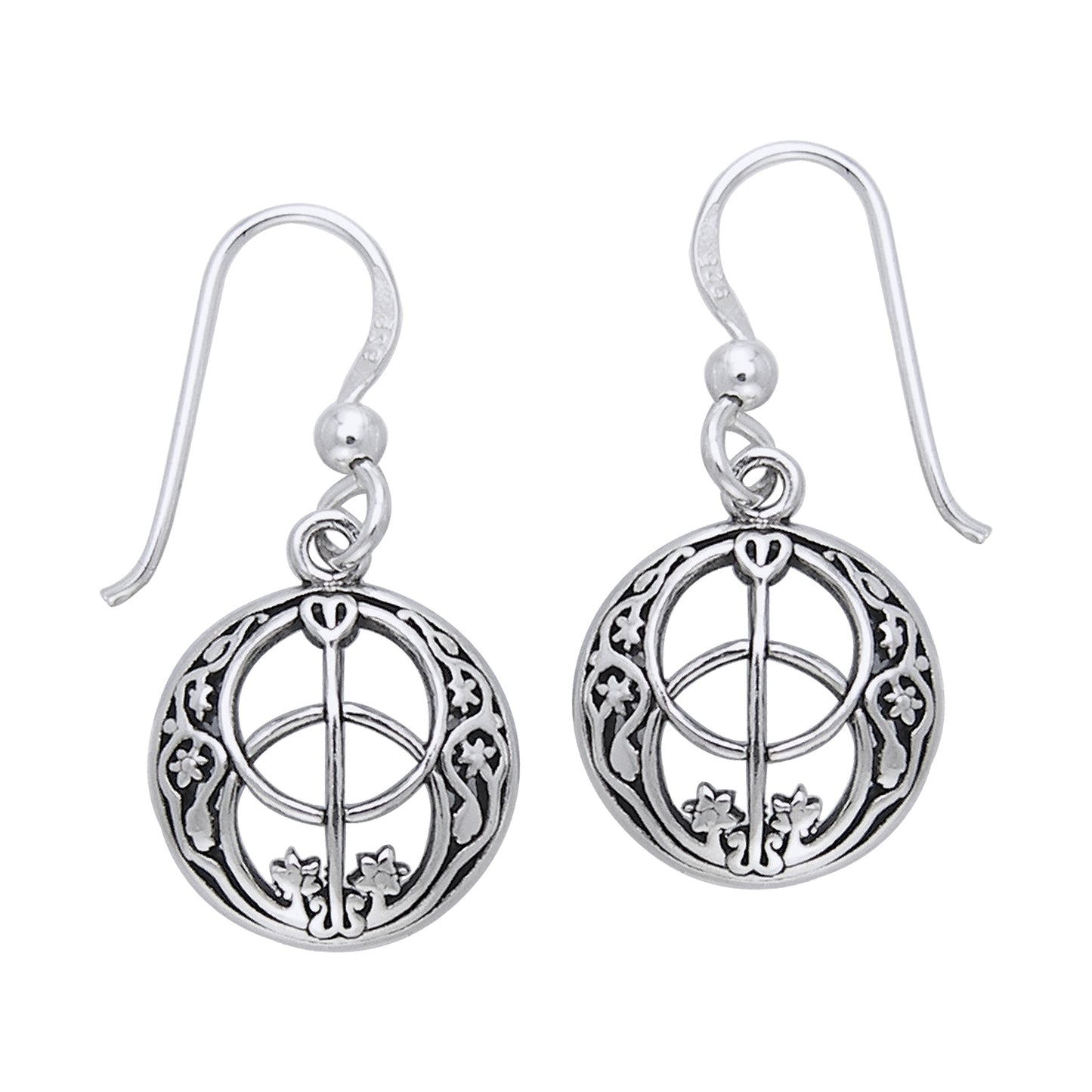 Chalice Well Symbol of Avalon Sterling Silver Earrings - Silver Insanity
