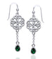 Sterling Silver Classic Irish Celtic Knot and Emerald-Green Glass Drop Earrings - Silver Insanity