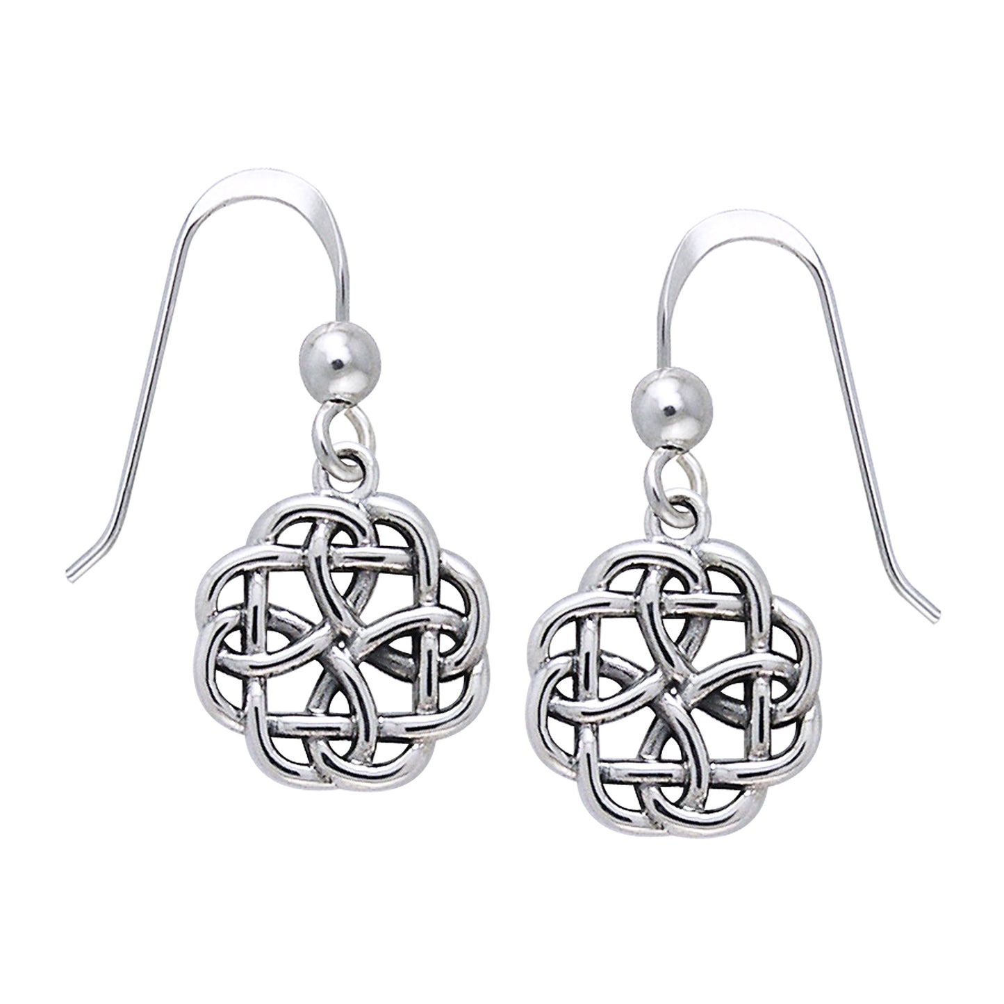 Celtic Knot Flower Dangle Sterling Silver Hook Earrings, Small and Sturdy - Silver Insanity