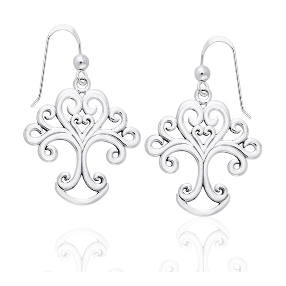 Artistic Tree of Life Symbol Sterling Silver Earrings - Silver Insanity
