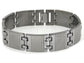 Mens Rugged Brushed Matte Titanium Link Cobra Bracelet - Silver Insanity