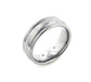 7mm Wide Mens Solid Titanium Classic Wedding Band Ring - Silver Insanity