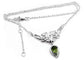 Sterling Silver Celtic Knot Knotwork Necklace with a Bright Green 7x10mm Peridot - Silver Insanity