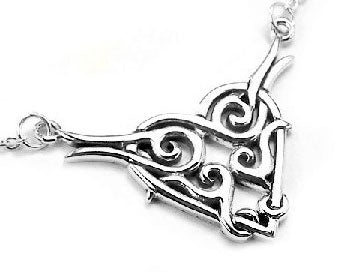 Sterling Silver Tribal Celtic Knot Love Heart Necklace - Silver Insanity