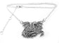 Sterling Silver Detailed Heavy Dragon Pendant Necklace - Silver Insanity