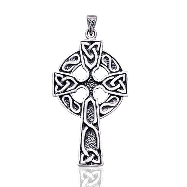 Large 2" Sterling Silver Celtic Knot Cross Pendant - Silver Insanity