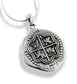 Sterling Silver Pirate Coin Medallion Pendant Necklace - Silver Insanity