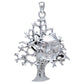 Full Moon in Tree Abstract Sterling Silver Pendant - Silver Insanity