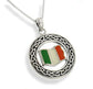 Irish Celtic Knot Flag of Ireland Pendant 20" Necklace - Silver Insanity