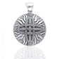 Sterling Silver Sunray Medallion St. Brigid's Celtic Woven Straw Cross Pendant - Silver Insanity