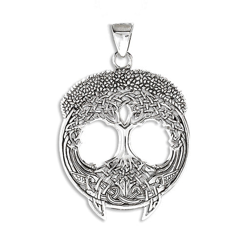 Solstice Tree of Life Celtic Knot Branches and Roots Sterling Silver Pendant - Silver Insanity