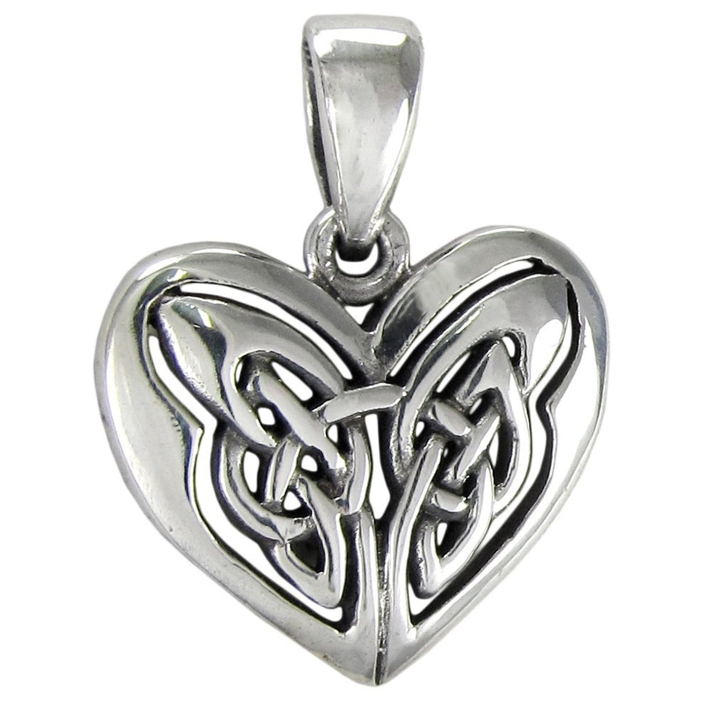 Celtic Knot Celtic Knot Eternal Heart Sterling Silver Pendant 18" Chain Necklace - Silver Insanity