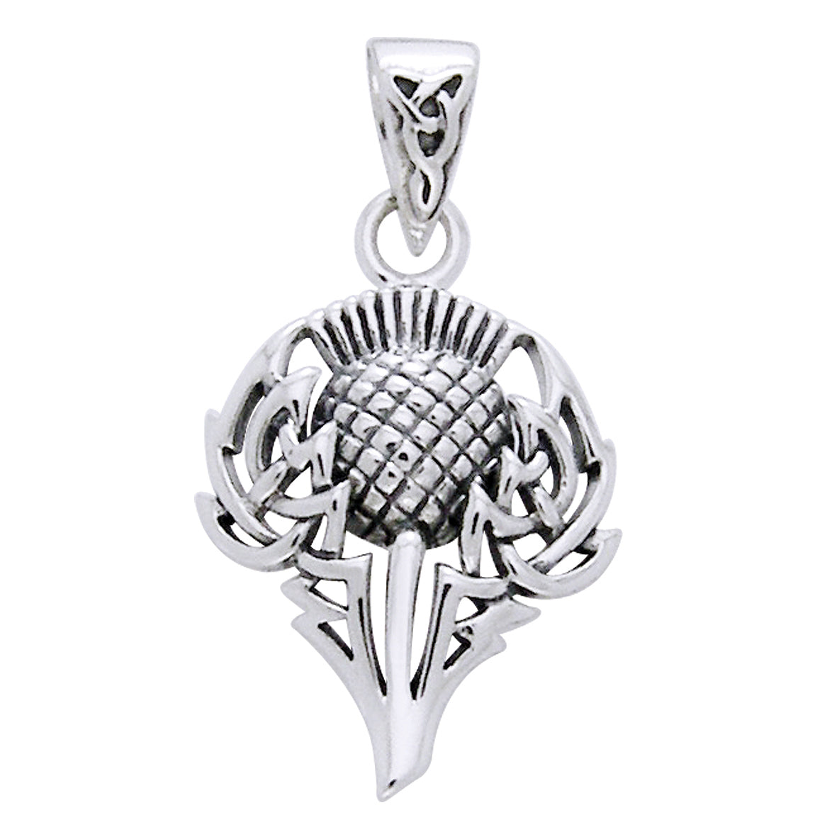 Celtic Spirit of Alba Thistle Sterling Silver Pendant - Silver Insanity