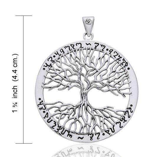 Wiccan Twisted Tree of Life Amulet Sterling Silver Pendant - Silver Insanity