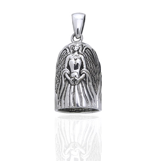 Angel Wing Rings Sterling Silver Bell Pendant Ornament - Silver Insanity