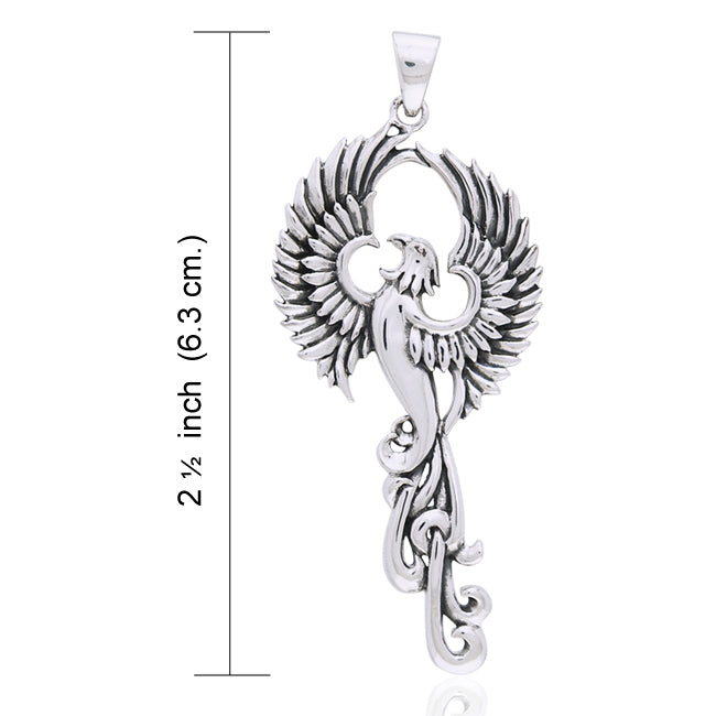 Cry of the Rising Phoenix Sterling Silver Pendant - Silver Insanity