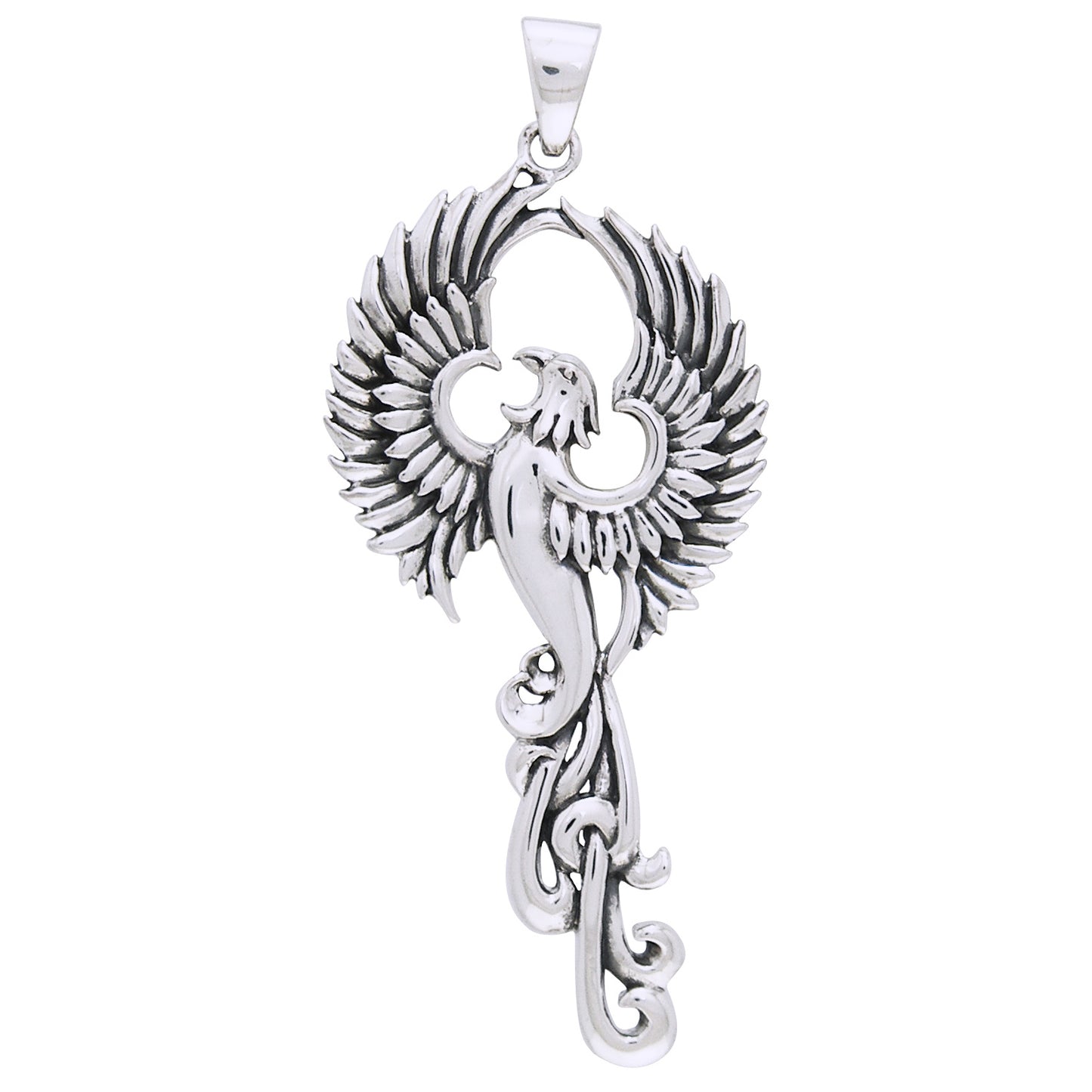 Cry of the Rising Phoenix Sterling Silver Pendant - Silver Insanity