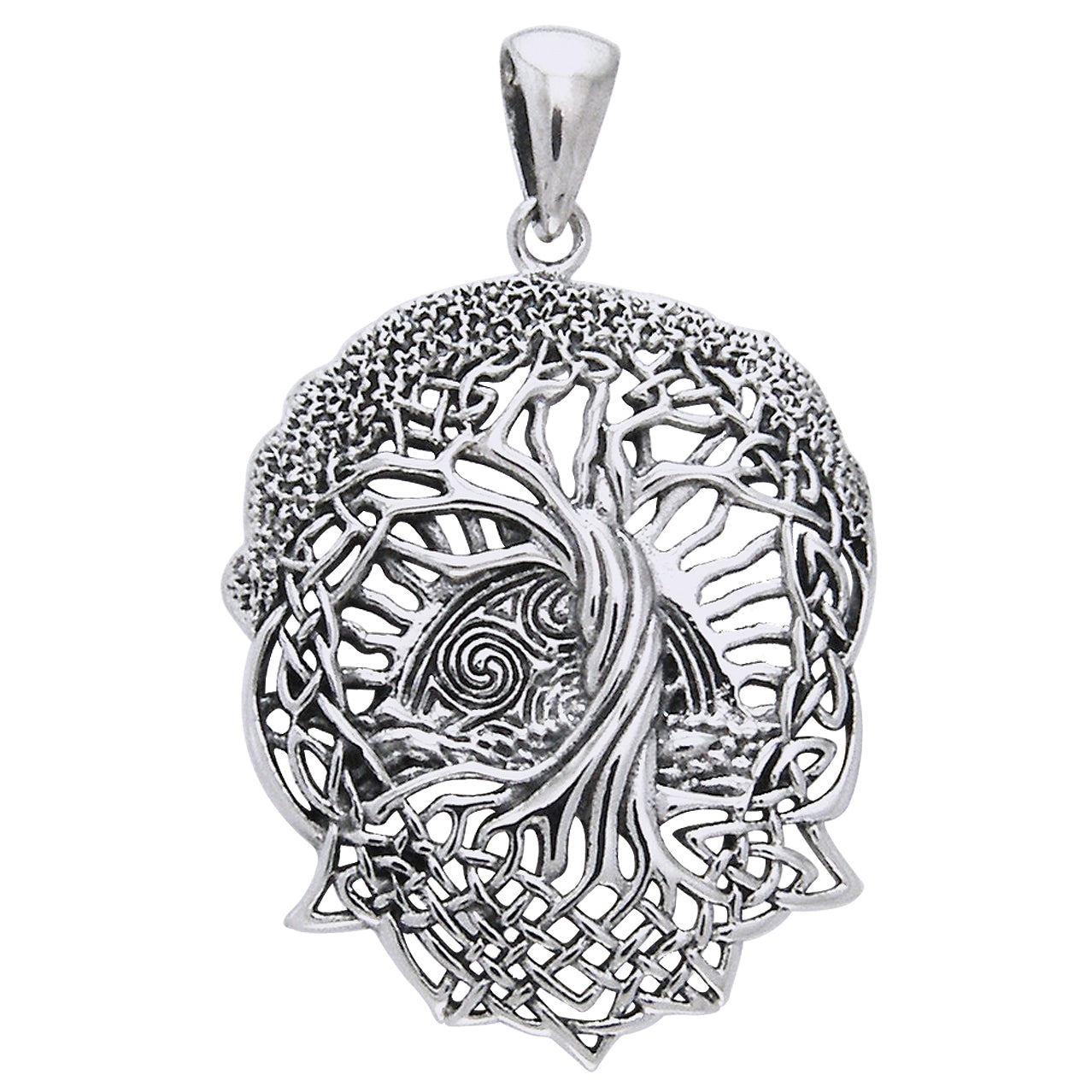 Rising Sun - Interconnect Celtic Knot Tree of Life Sterling Silver Pendant - Silver Insanity