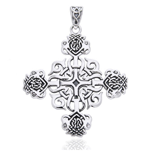 Cross of Celtia Large Sterling Silver Celtic Knot Pendant - Silver Insanity