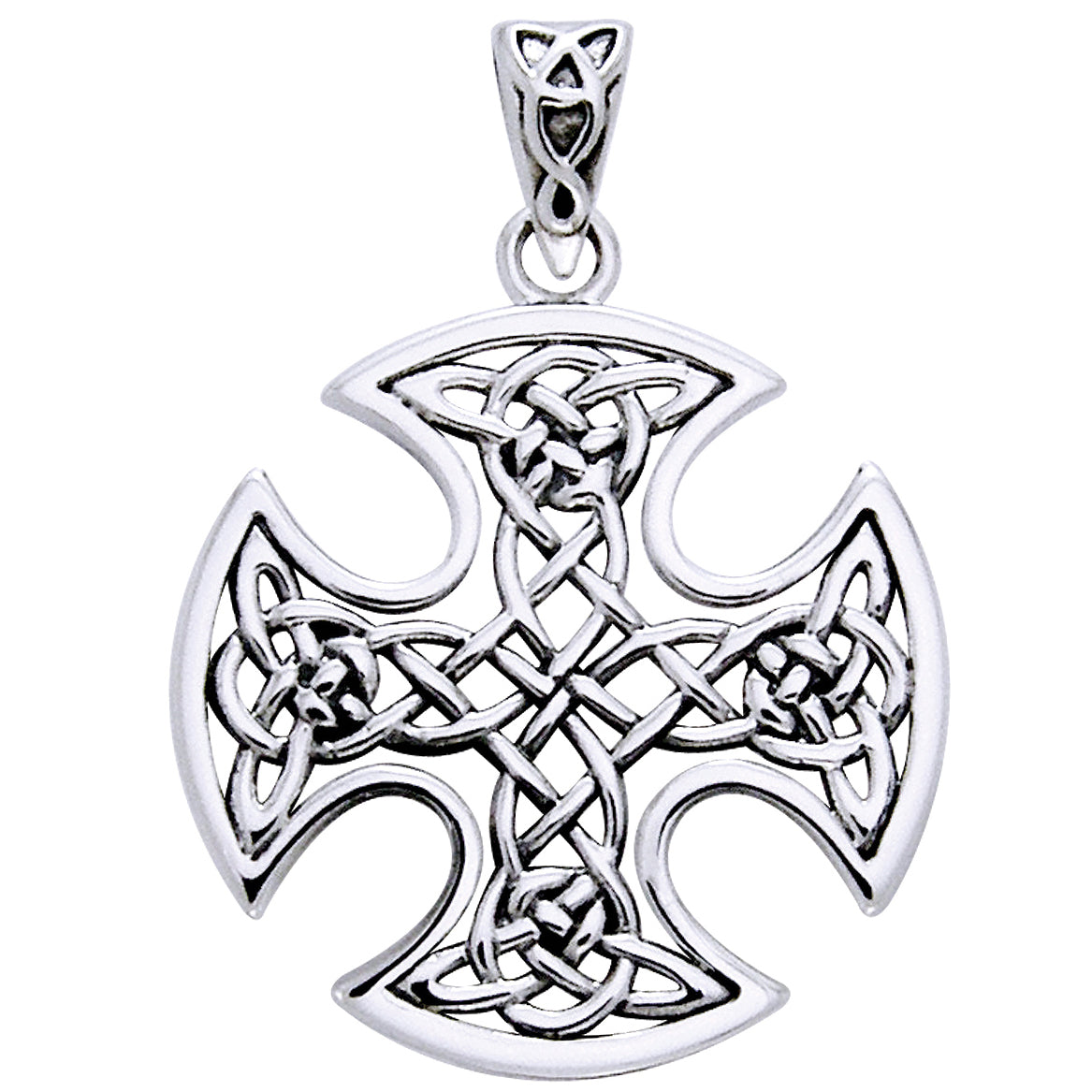 Still Center Celtic Knot Cross Sterling Silver Pendant by Courtney Davis - Silver Insanity