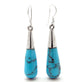 Sterling Silver Blue Turquoise Tapered Column Teardrop Earrings - Silver Insanity
