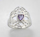 Celtic Knot and Genuine Amethyst Irish Claddagh Sterling Silver Ring - Silver Insanity