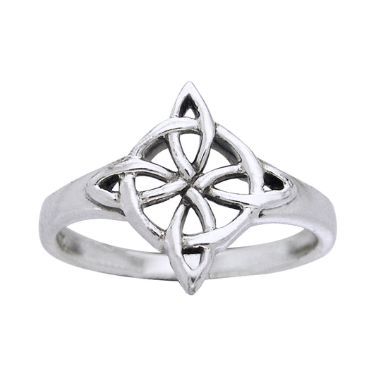 Northstar Quaternary Celtic Shield Knot Sterling Silver Ring - Silver Insanity