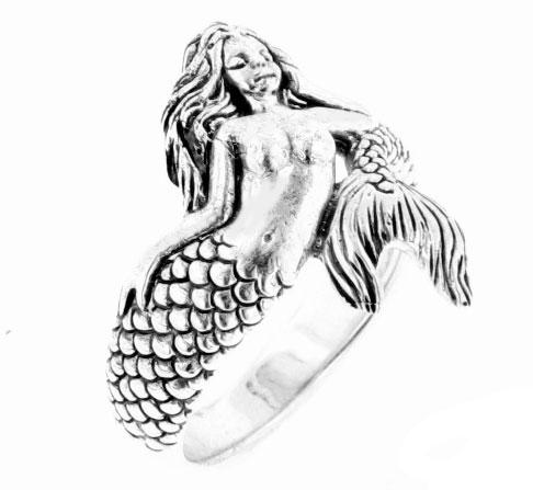 Sterling Silver Wrapped Sea Nymph Mermaid Ring - Silver Insanity