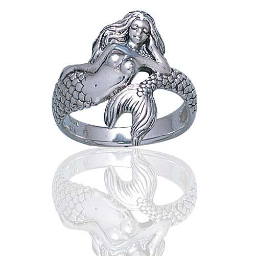 Sterling Silver Wrapped Sea Nymph Mermaid Ring - Silver Insanity