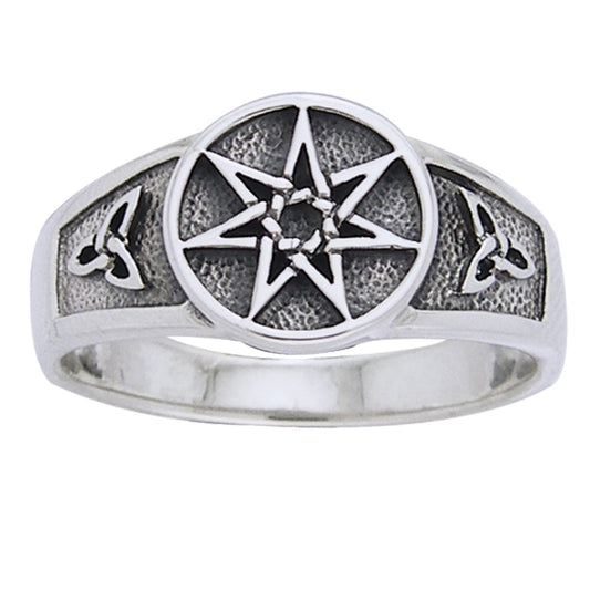 Sterling Silver Faerie or Elven Star and Celtic Knot Ring - Silver Insanity