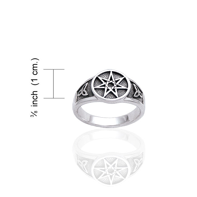 Sterling Silver Faerie or Elven Star and Celtic Knot Ring - Silver Insanity