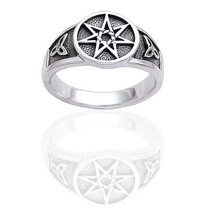 Sterling Silver Faerie or Elven Star and Celtic Knot Ring - Silver Insanity